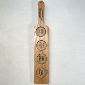 Jameson Caskmates Wooden Beer Flight Paddle Stout IPA Whiskey Tasting Board